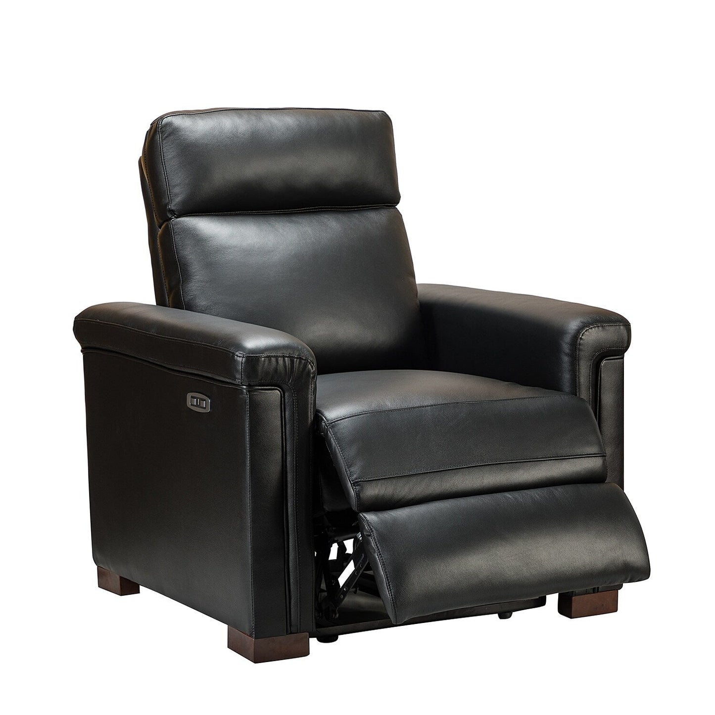 Alicia 34.65 Wide Contemporary Classic Genuine Leather Power Recliner With USB Port (Set of 2)