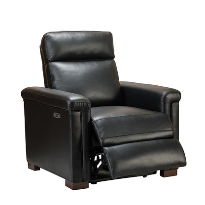 Alicia 34.65 Wide Contemporary Classic Genuine Leather Power Recliner With USB Port (Set of 2)