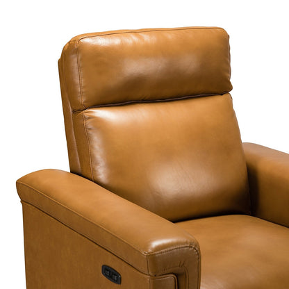 Alicia 34.65 Wide Contemporary Classic Genuine Leather Power Recliner With USB Port (Set of 2)