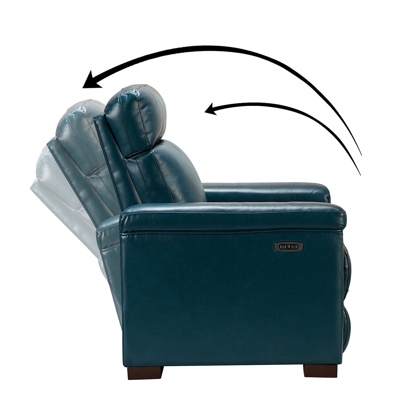 Alicia 34.65 Wide Contemporary Classic Genuine Leather Power Recliner With USB Port (Set of 2)