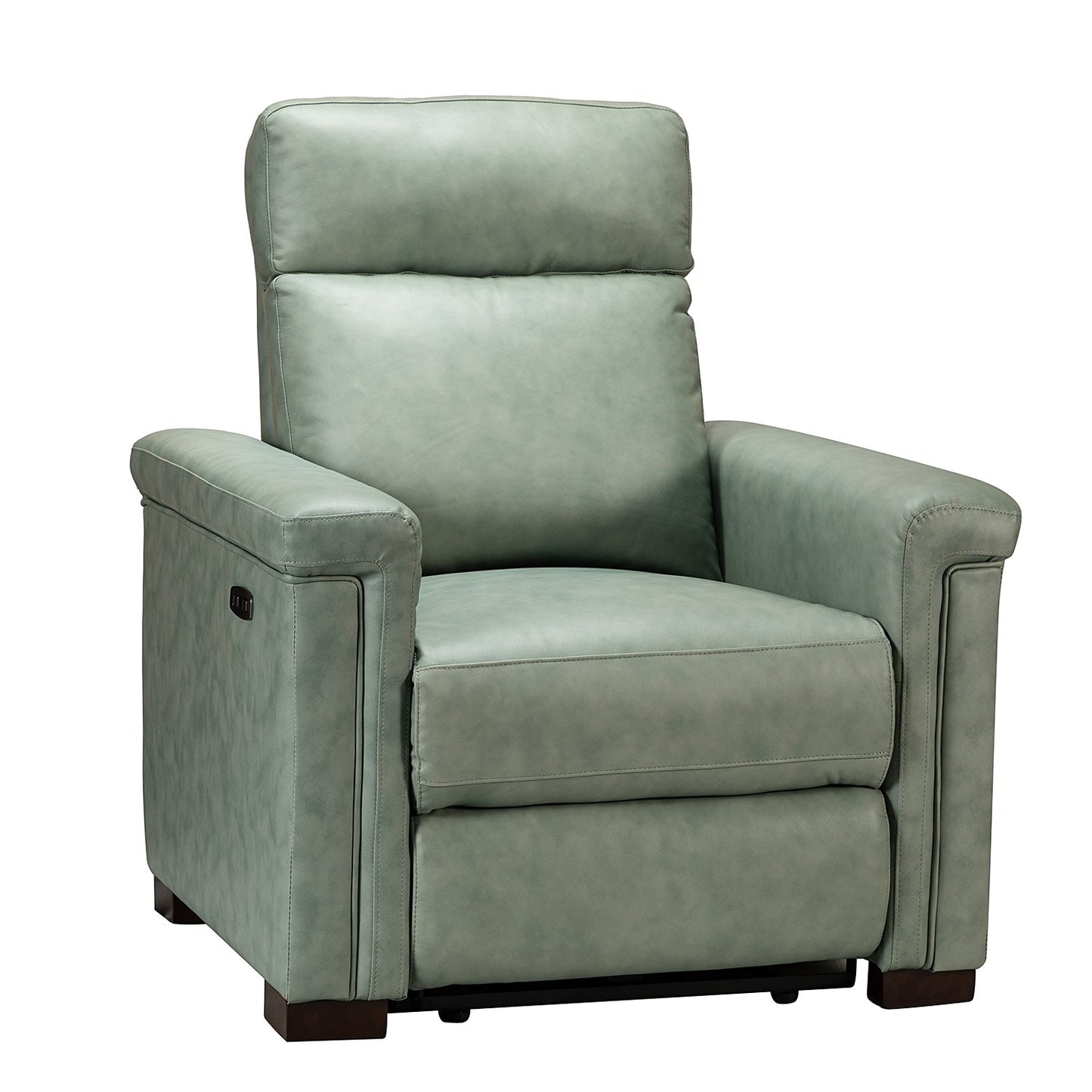 Alicia 34.65 Wide Contemporary Classic Genuine Leather Power Recliner With USB Port (Set of 2)