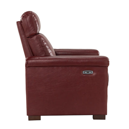 Alicia 34.65 Wide Contemporary Classic Genuine Leather Power Recliner With USB Port (Set of 2)