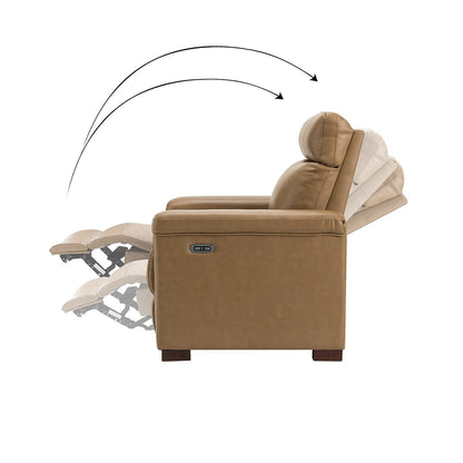 Alicia 34.65 Wide Contemporary Classic Genuine Leather Power Recliner With USB Port (Set of 2)