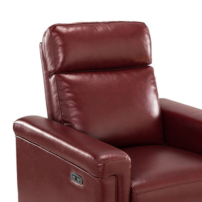 Alicia 34.65 Wide Contemporary Classic Genuine Leather Power Recliner With USB Port (Set of 2)