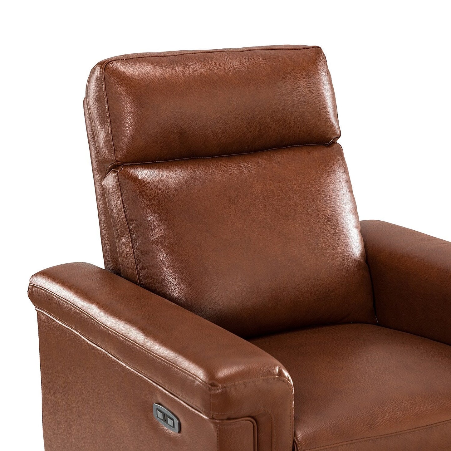 Alicia 34.65 Wide Contemporary Classic Genuine Leather Power Recliner With USB Port (Set of 2)