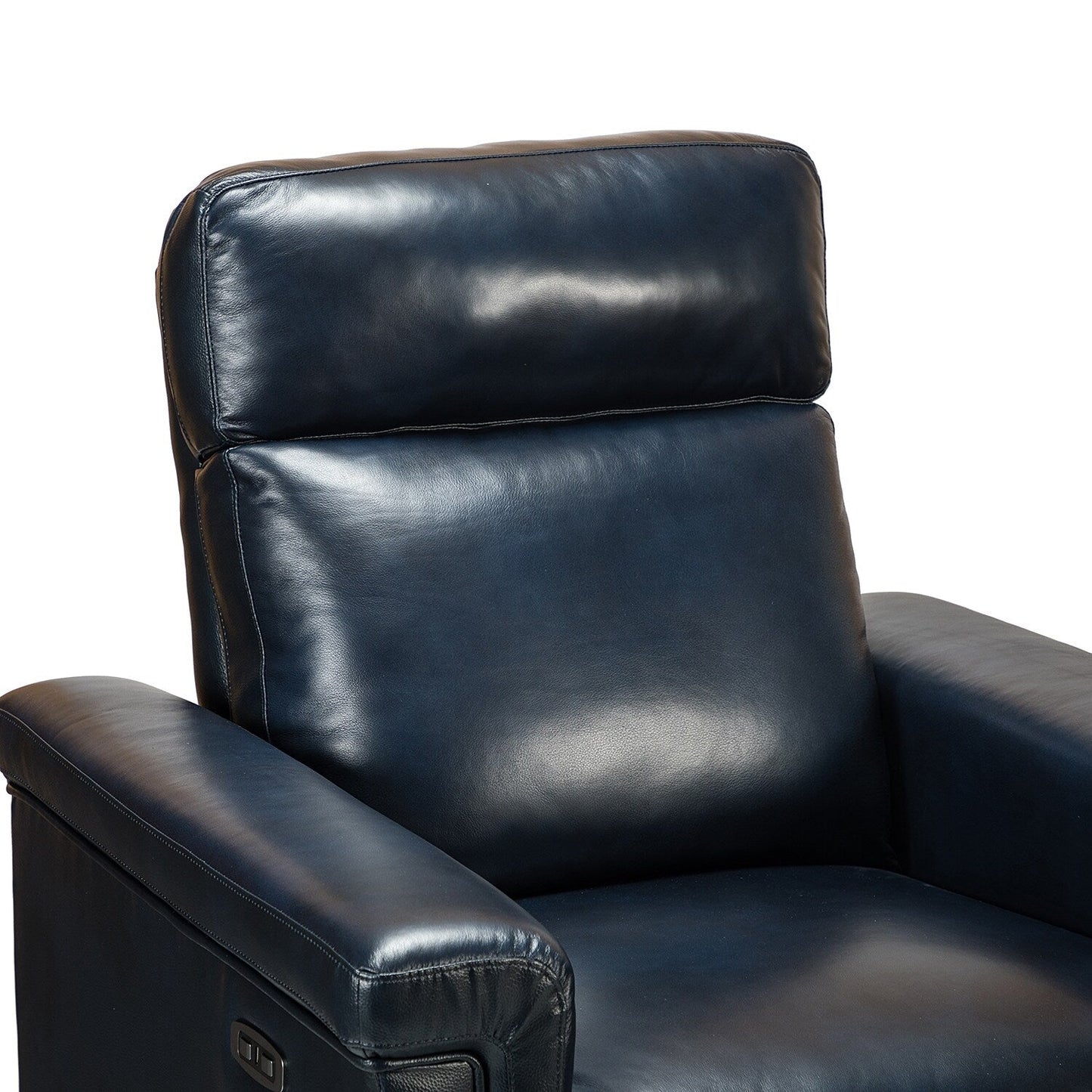 Alicia 34.65 Wide Contemporary Classic Genuine Leather Power Recliner With USB Port (Set of 2)