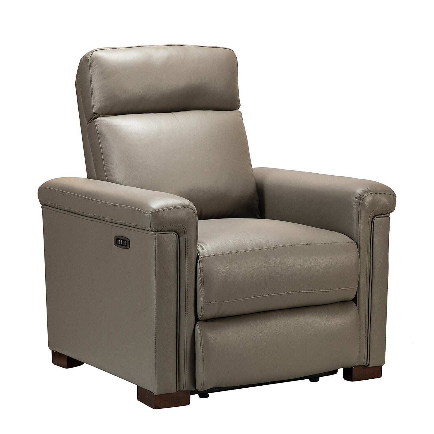 Alicia 34.65 Wide Contemporary Classic Genuine Leather Power Recliner With USB Port (Set of 2)
