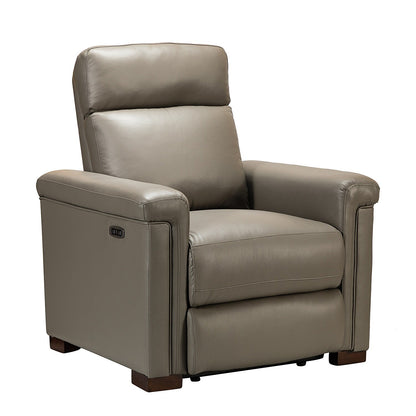Alicia 34.65 Wide Contemporary Classic Genuine Leather Power Recliner With USB Port (Set of 2)