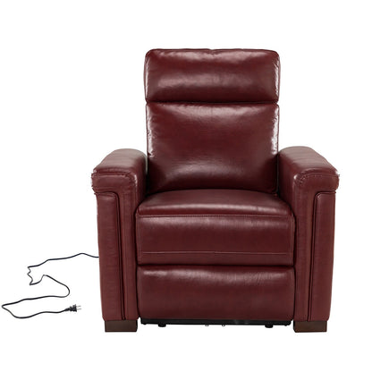 Alicia 34.65 Wide Contemporary Classic Genuine Leather Power Recliner With USB Port (Set of 2)