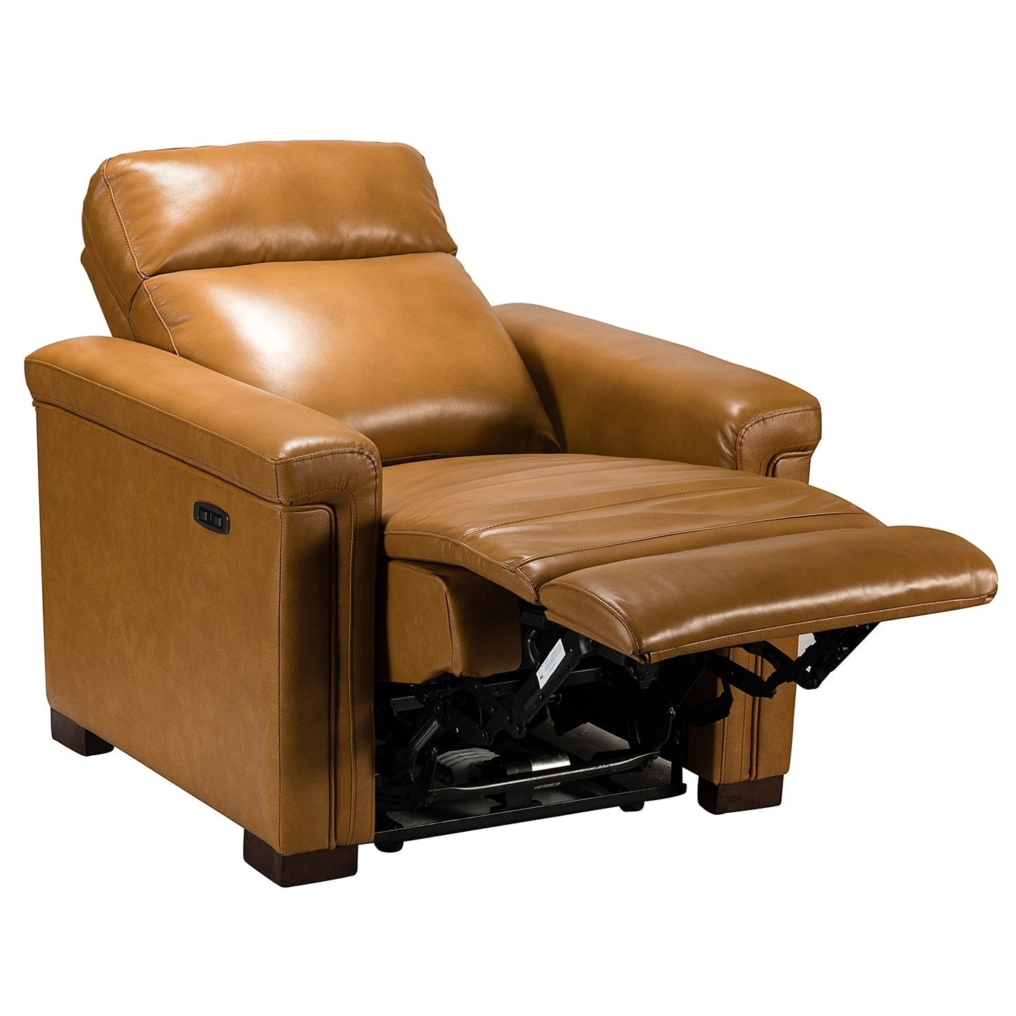 Alicia 34.65 Wide Contemporary Classic Genuine Leather Power Recliner With USB Port (Set of 2)