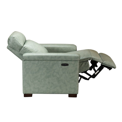Alicia 34.65 Wide Contemporary Classic Genuine Leather Power Recliner With USB Port (Set of 2)