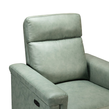 Alicia 34.65 Wide Contemporary Classic Genuine Leather Power Recliner With USB Port (Set of 2)