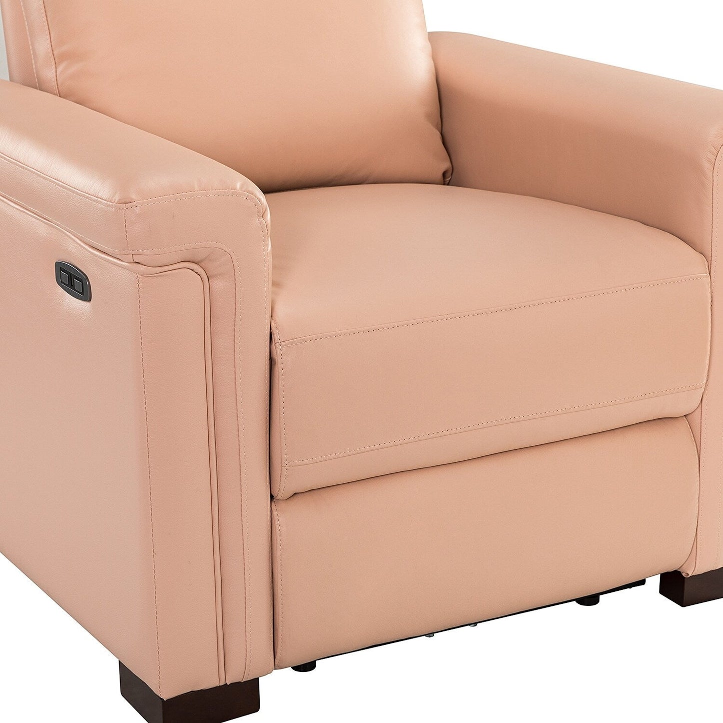 Alicia 34.65 Wide Contemporary Classic Genuine Leather Power Recliner With USB Port (Set of 2)