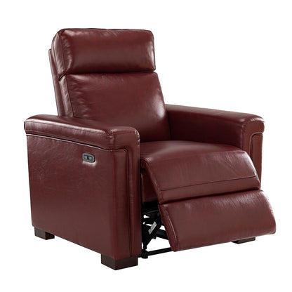Alicia 34.65 Wide Contemporary Classic Genuine Leather Power Recliner With USB Port (Set of 2)