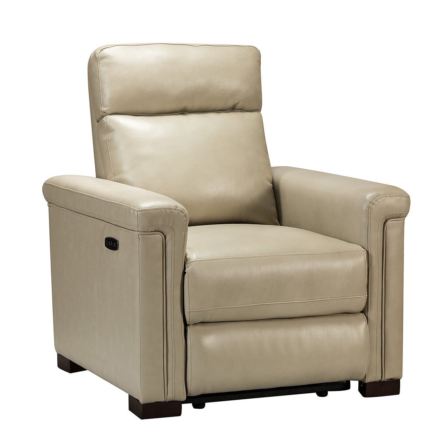 Alicia 34.65 Wide Contemporary Classic Genuine Leather Power Recliner With USB Port (Set of 2)
