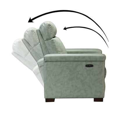 Alicia 34.65 Wide Contemporary Classic Genuine Leather Power Recliner With USB Port (Set of 2)