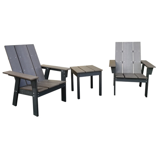 All-Weather Polystyrene Wood Layton Adirondack 3pc Set