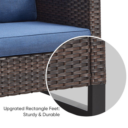 All-Weather Rattan Sectional Sofa Conversation Set with Cushion