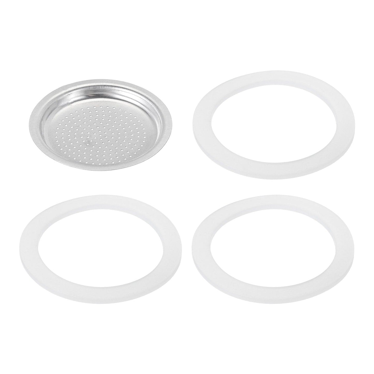 Aluminium Filter Replacement 49x41x5.5mm for 2-Cup Use Mocha Coffee Maker Pot - Silver