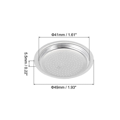 Aluminium Filter Replacement 49x41x5.5mm for 2-Cup Use Mocha Coffee Maker Pot - Silver