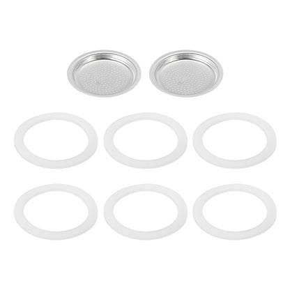 Aluminium Filter Replacement 50x41x5mm for 2-Cup Use Mocha Coffee Maker Pot - Silver