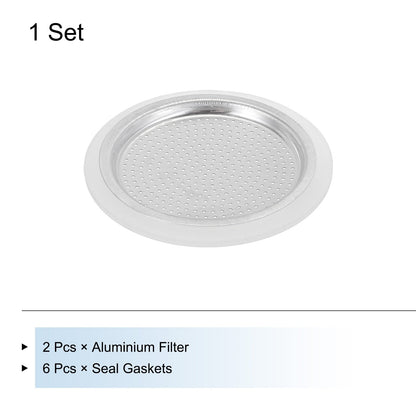 Aluminium Filter Replacement 56x49x4mm for 3-Cup Use Mocha Coffee Maker Pot - Silver