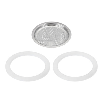 Aluminium Filter Replacement 57x49x4.5mm for 4-Cup Use Mocha Coffee Maker Pot - Silver