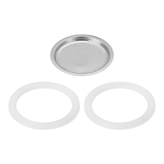 Aluminium Filter Replacement 57x49x4.5mm for 4-Cup Use Mocha Coffee Maker Pot - Silver
