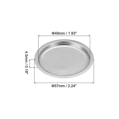 Aluminium Filter Replacement 57x49x4.5mm for 4-Cup Use Mocha Coffee Maker Pot - Silver