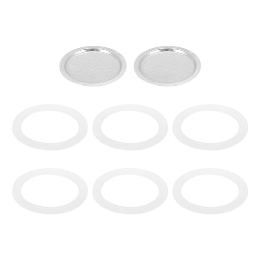 Aluminium Filter Replacement 64x54x3mm for 6-Cup Use Mocha Coffee Maker Pot - Silver