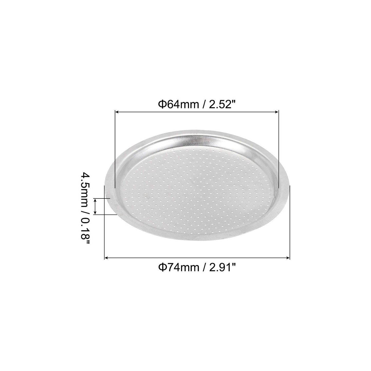Aluminium Filter Replacement 74x64x4.5mm for 9-Cup Use Mocha Coffee Maker Pot - Silver