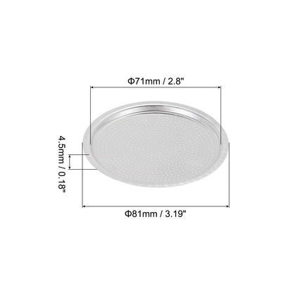 Aluminium Filter Replacement 81x71x4.5mm for 14-Cup Use Mocha Coffee Maker Pot - Silver