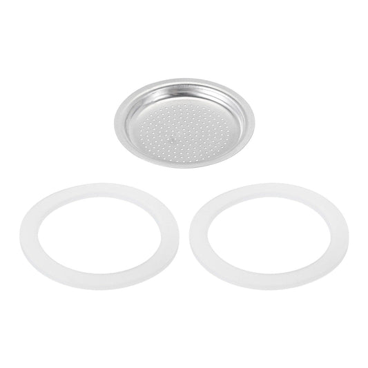 Aluminium Filter Replacement50x41x5mm for 2-Cup Use Mocha Coffee Maker Pot - Silver