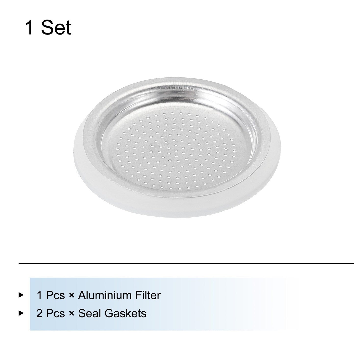 Aluminium Filter Replacement50x41x5mm for 2-Cup Use Mocha Coffee Maker Pot - Silver