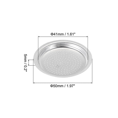 Aluminium Filter Replacement50x41x5mm for 2-Cup Use Mocha Coffee Maker Pot - Silver