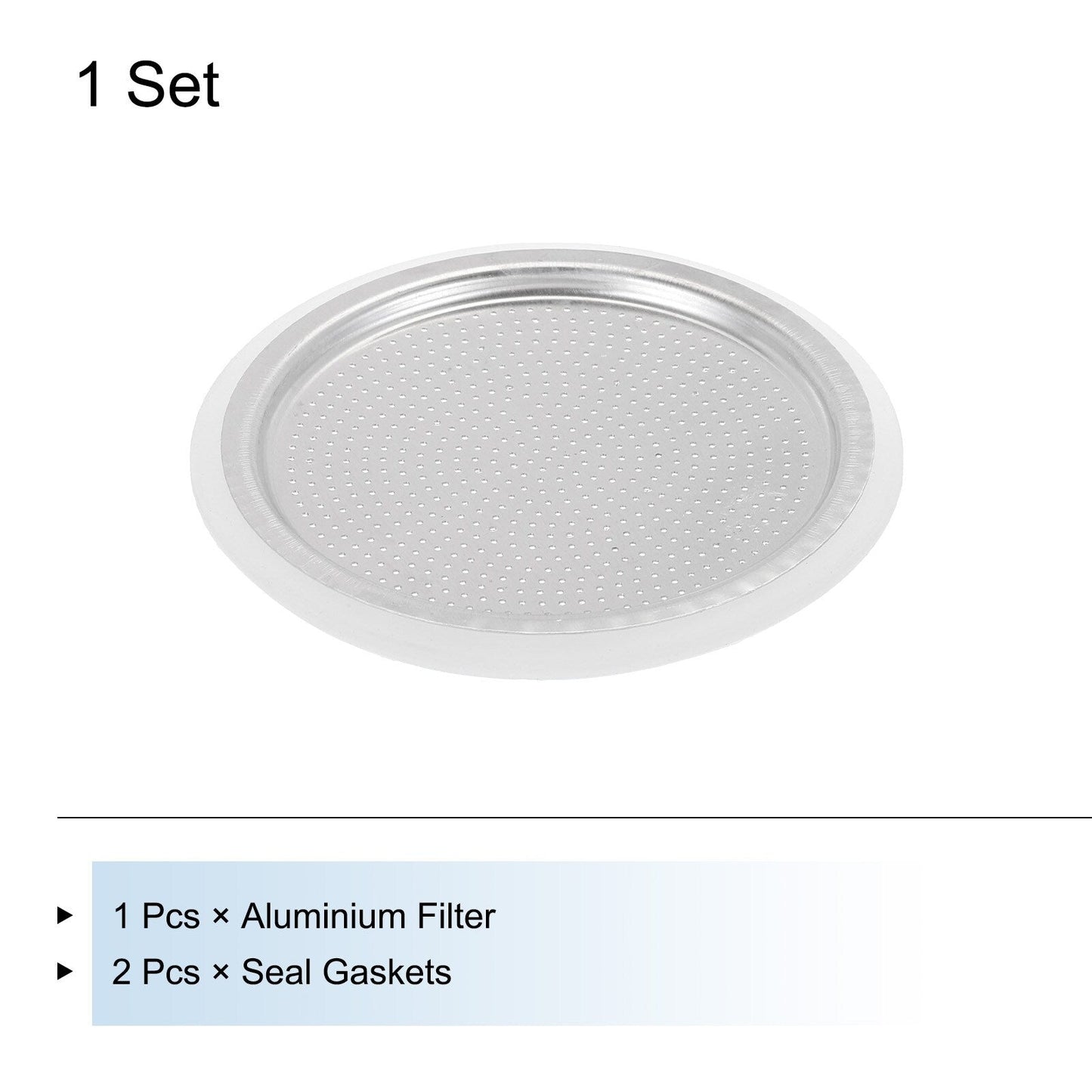 Aluminium Filter Replacement,81x71x4mm for 12-Cup Use Mocha Coffee Maker Pot - Silver