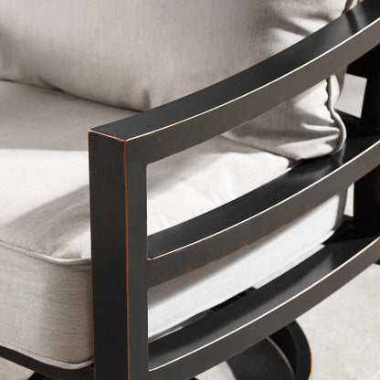 Aluminum 44in Fire Table Set with Four Swivel Rockers & Accessories