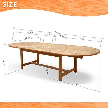 Amazonia 11pc Outdoor Patio Teak and Resin Dining Set