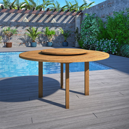 Amazonia FSC Wood 7pc Outdoor Patio Dining Set with Lazy Susan - 7 Piece - 7 Piece