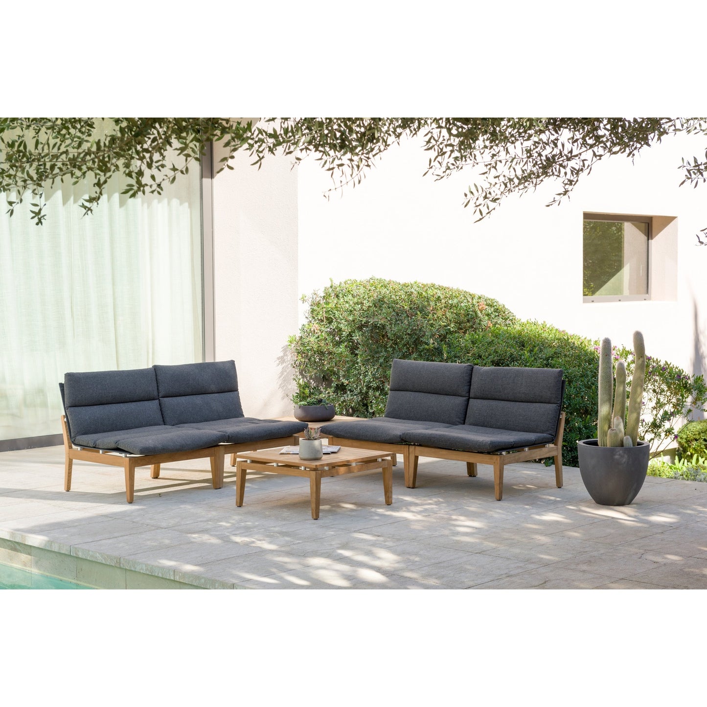 Amazonia Arnhou 6pc Outdoor Patio FSC Teak Seating Set