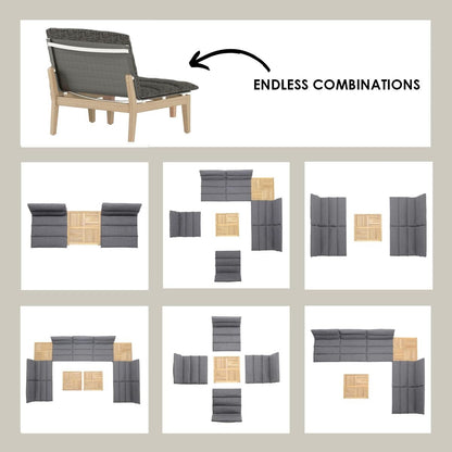 Amazonia Arnhou 6pc Outdoor Patio FSC Teak Seating Set