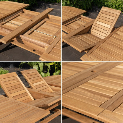 Amazonia Chiesa 11-piece Teak FSC Certified Extendable Outdoor Patio Dining Set - 11 Piece
