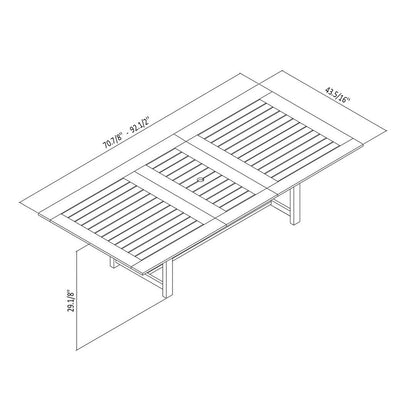 Amazonia Cosmopolitan 9 Piece FSC Wood Outdoor Patio Dining Set