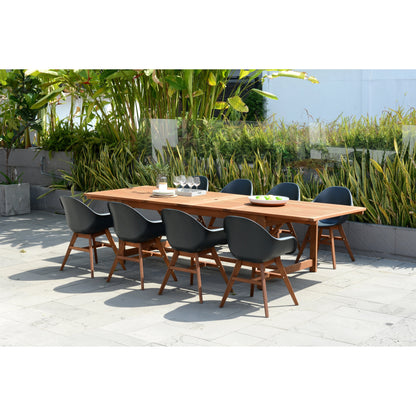 Amazonia Deluxe Hawaii Wood/ Resin 9-piece Rectangular Patio Dining Set