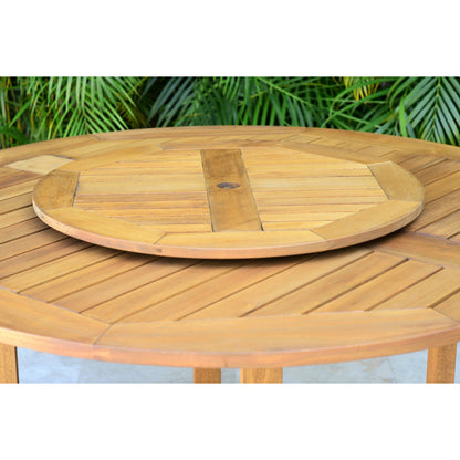 Amazonia FSC Wood 7pc Outdoor Patio Dining Set with Lazy Susan - 7 Piece - 7 Piece