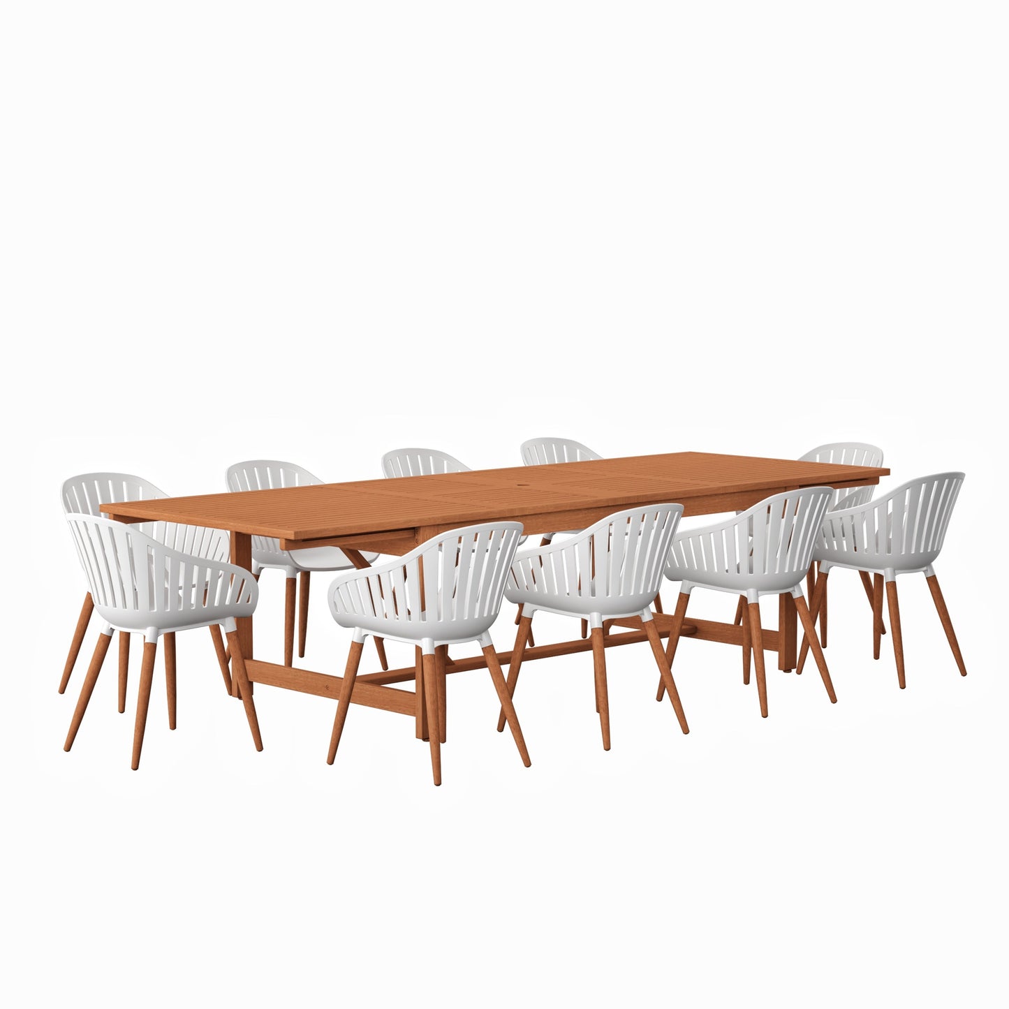 Amazonia Myers FSC Certified Wood 11pc Outdoor Dining Patio Set