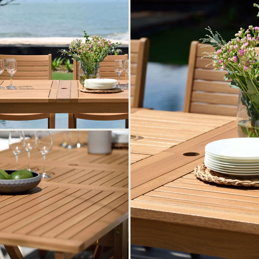 Amazonia Myers FSC Certified Wood 11pc Outdoor Dining Patio Set
