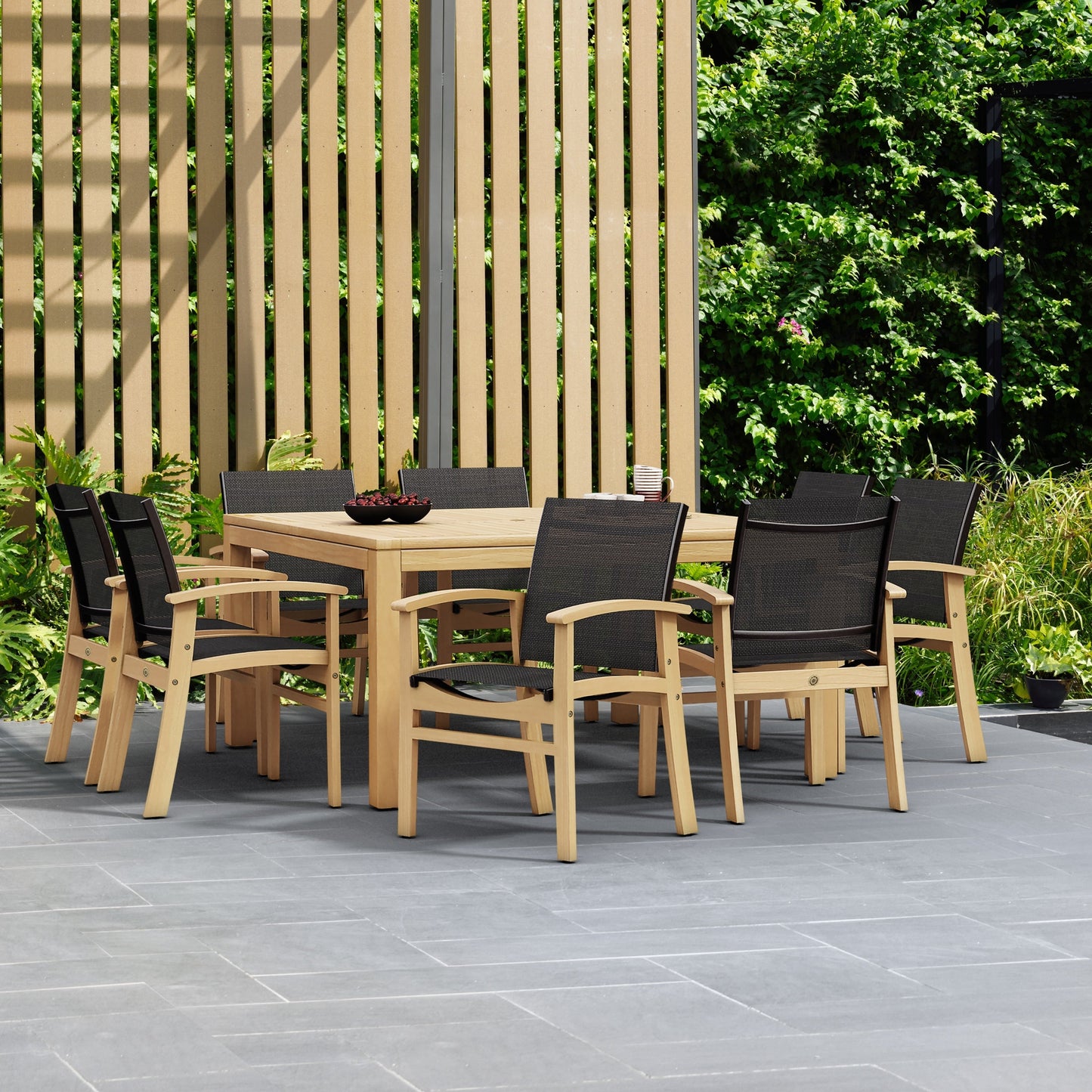 Amazonia Teak 9pc Outdoor Patio Luna Wood Dining Set - 9 Piece