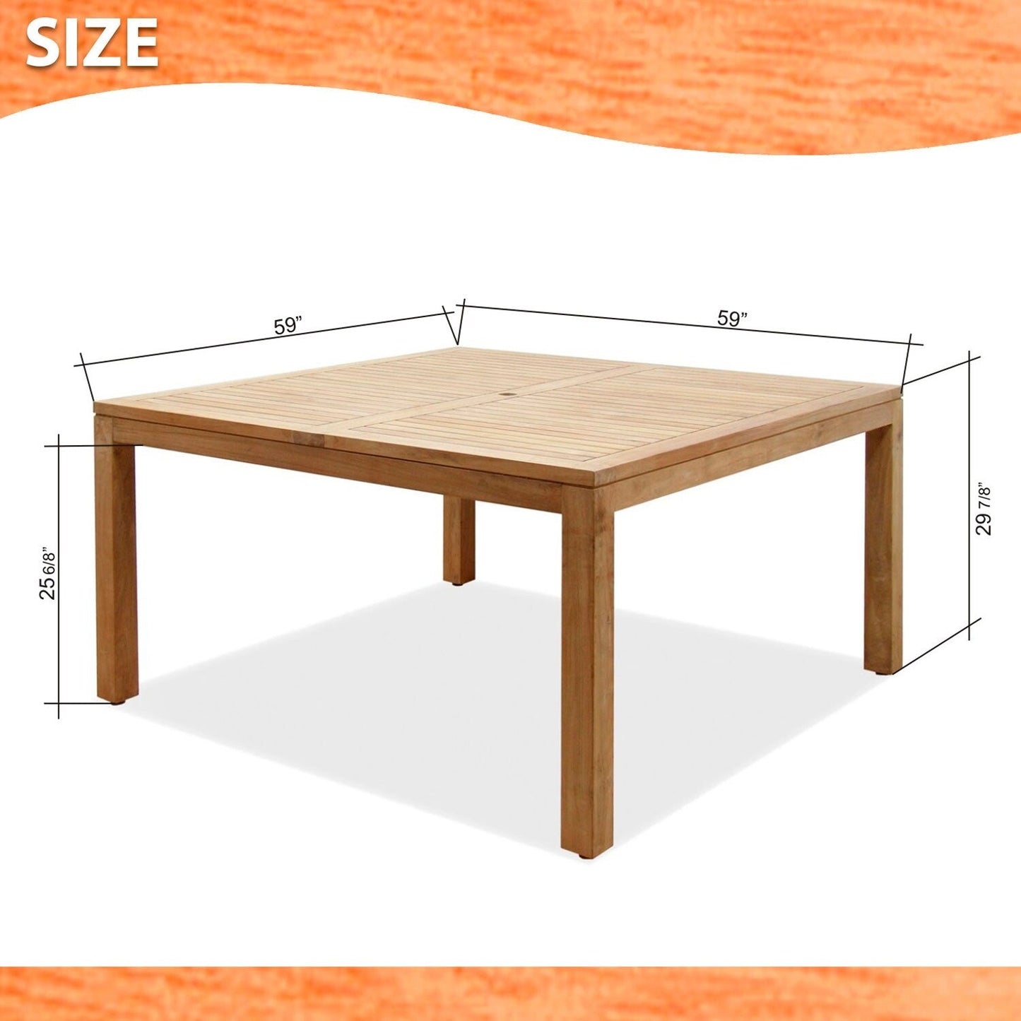 Amazonia Teak 9pc Outdoor Patio Luna Wood Dining Set - 9 Piece