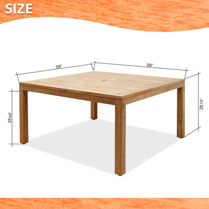 Amazonia Teak 9pc Outdoor Patio Luna Wood Dining Set - 9 Piece